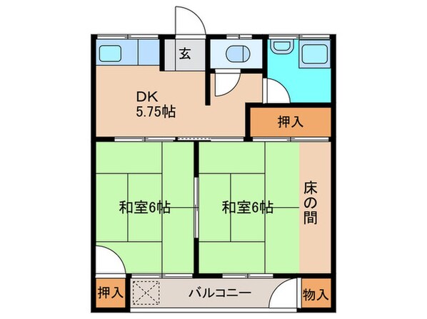 中ノ庄アパートの物件間取画像